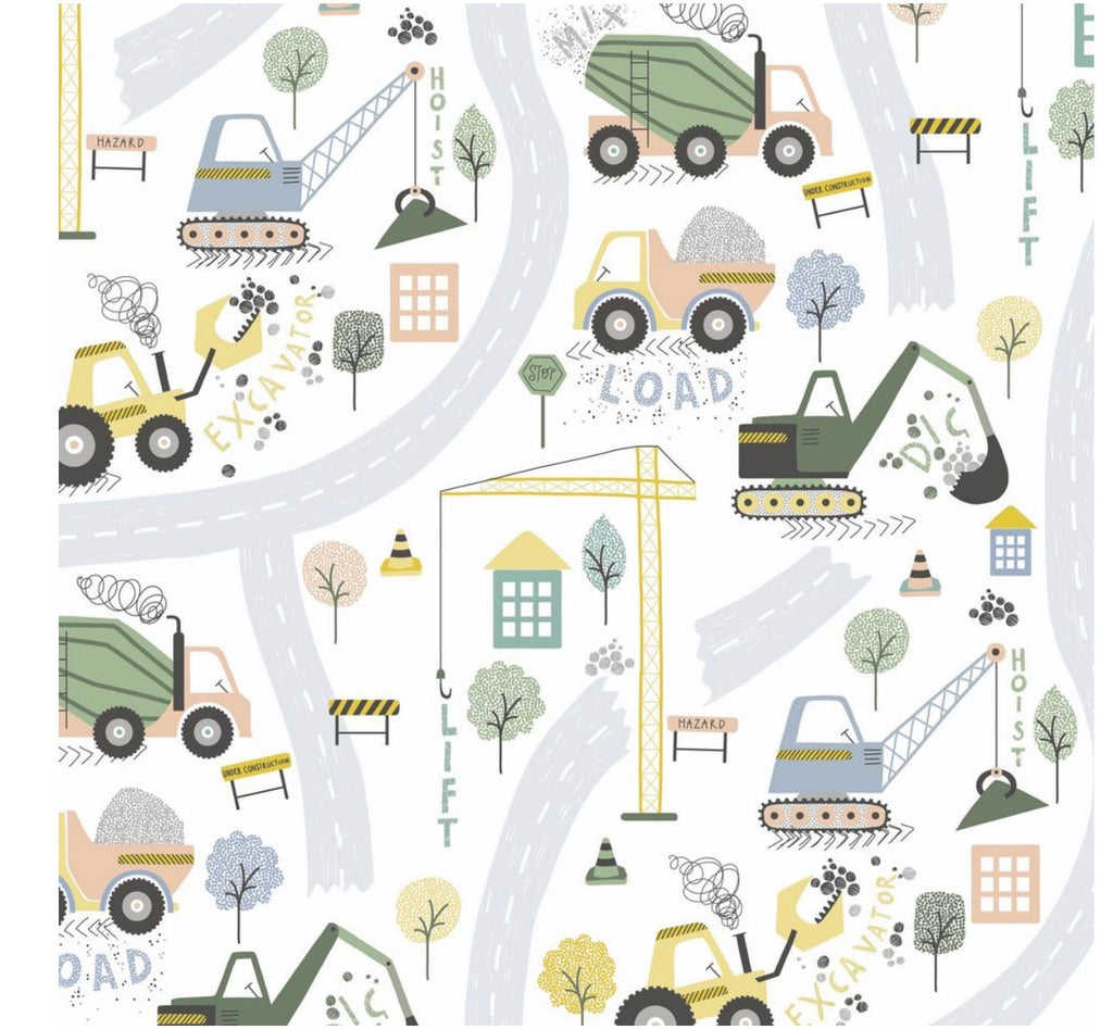 Construction Minky stroller blanket