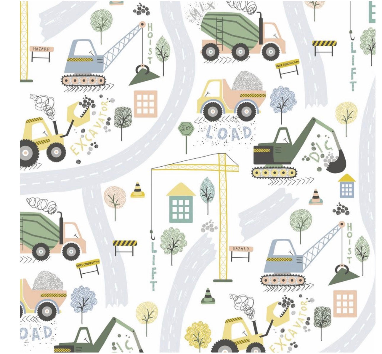 Construction Minky stroller blanket