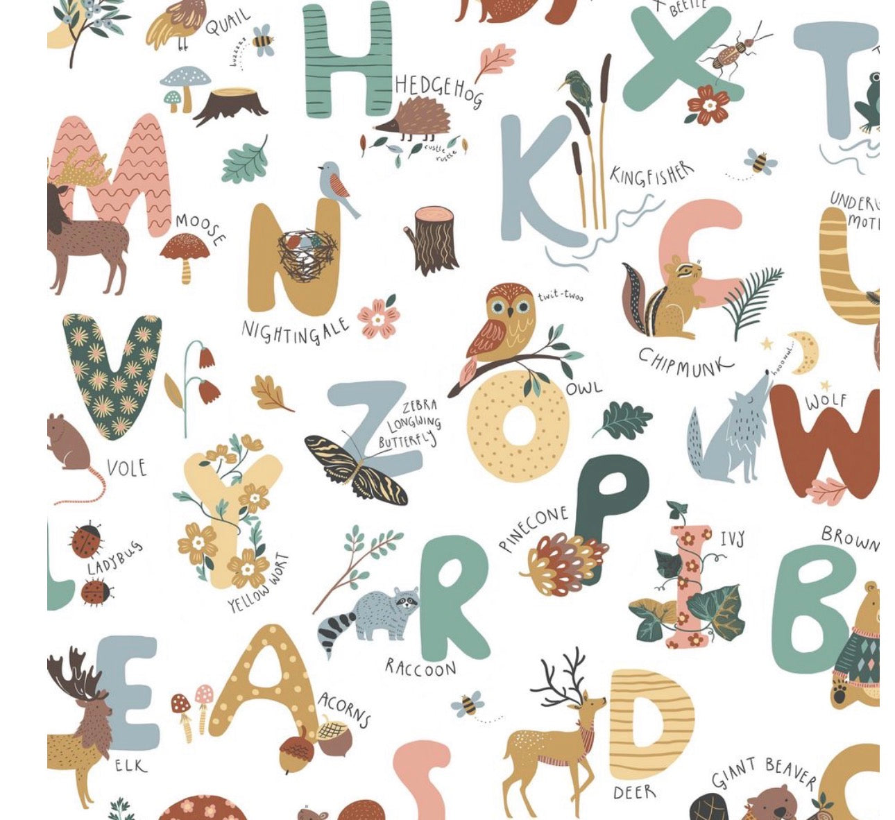 Alphabet Minky stroller blanket