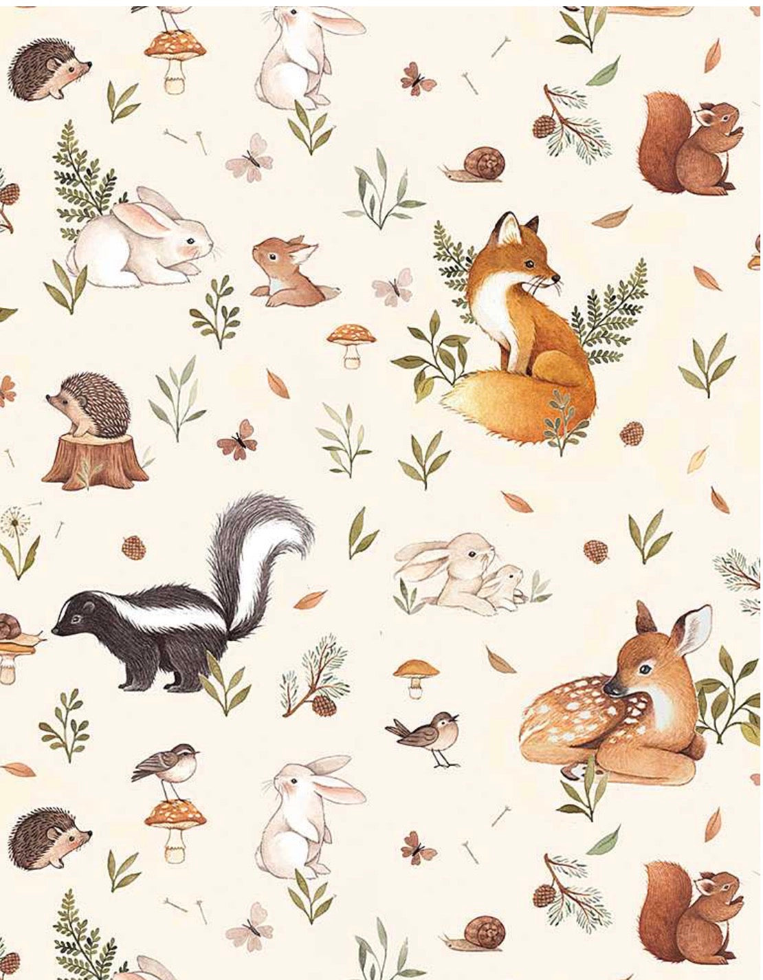 Woodland animals Minky stroller blanket