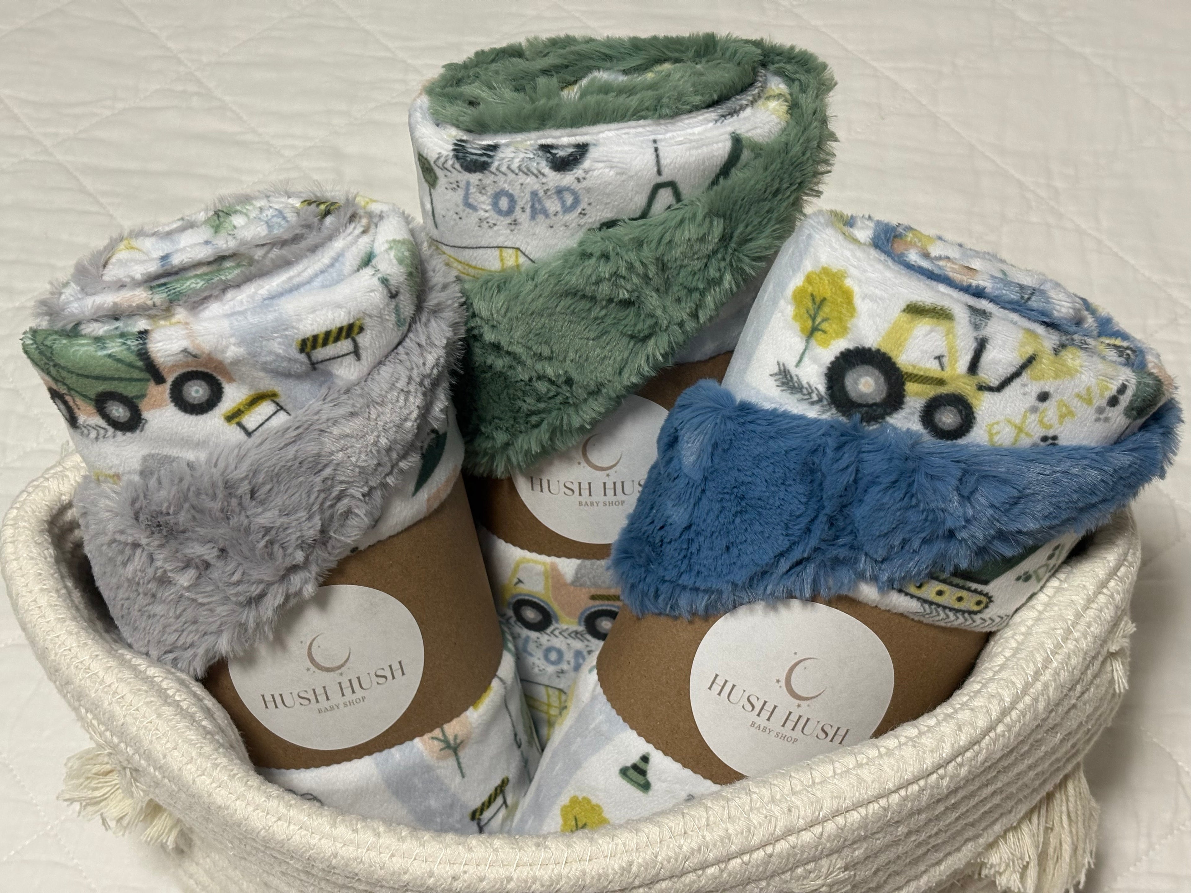 Construction Minky stroller blanket