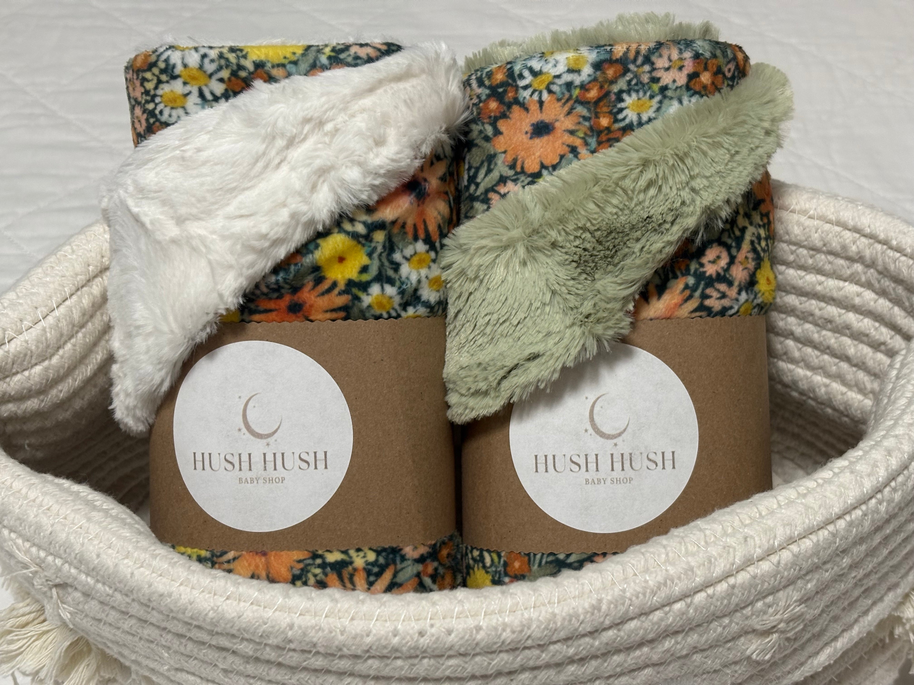 Autumn flowers Minky stroller blanket