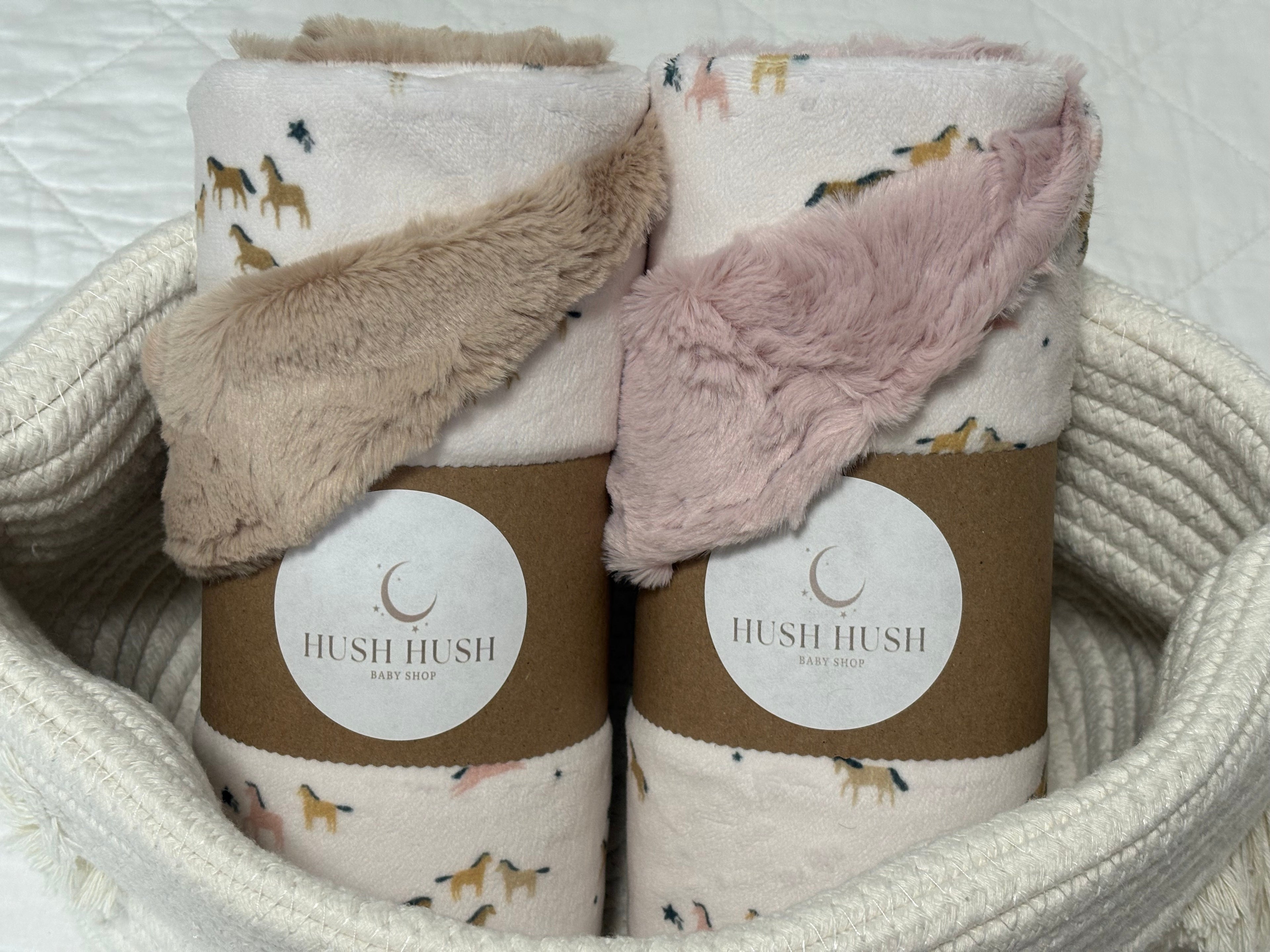 Horses Minky stroller blanket