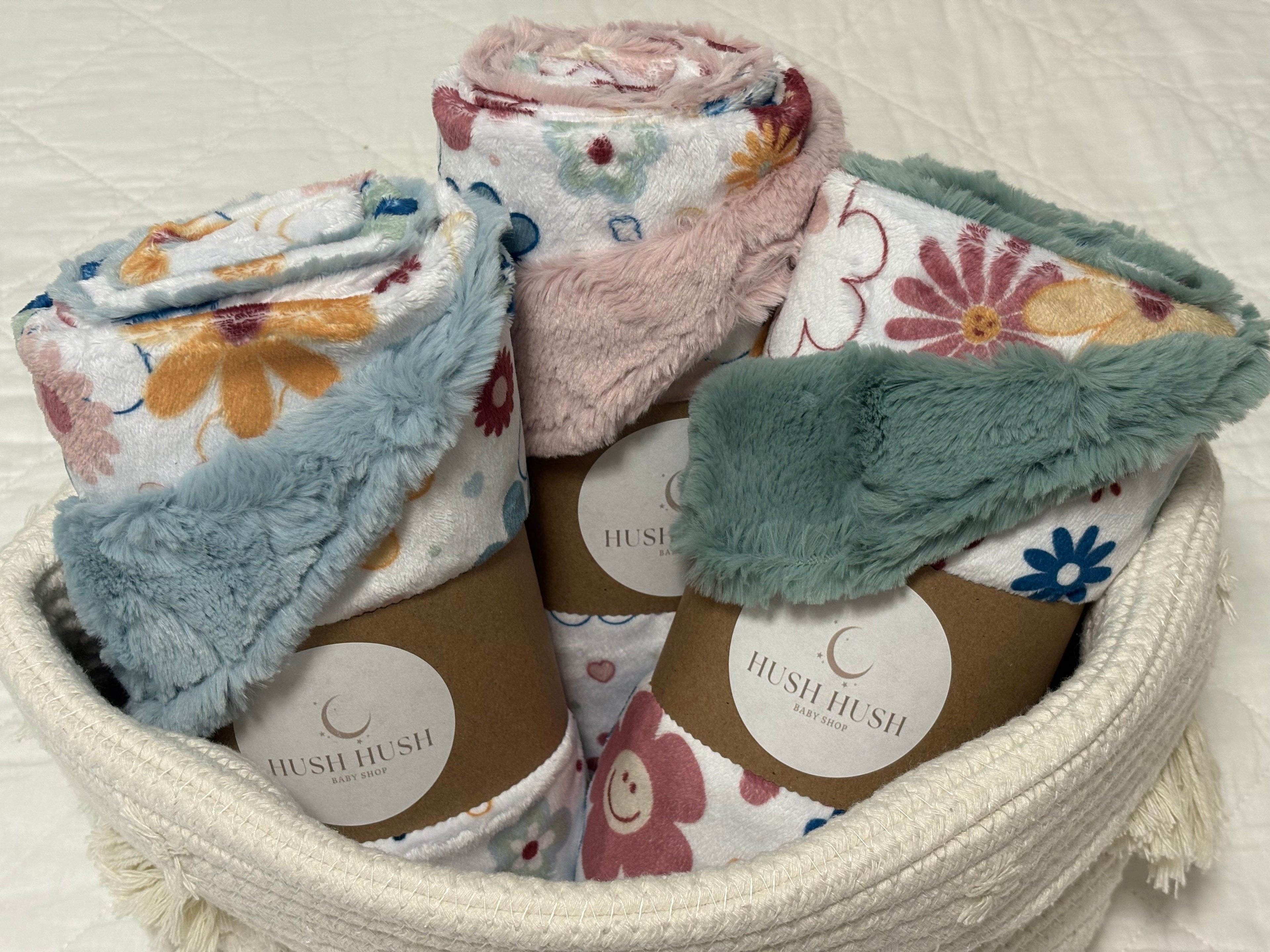 Daisy Minky stroller blanket