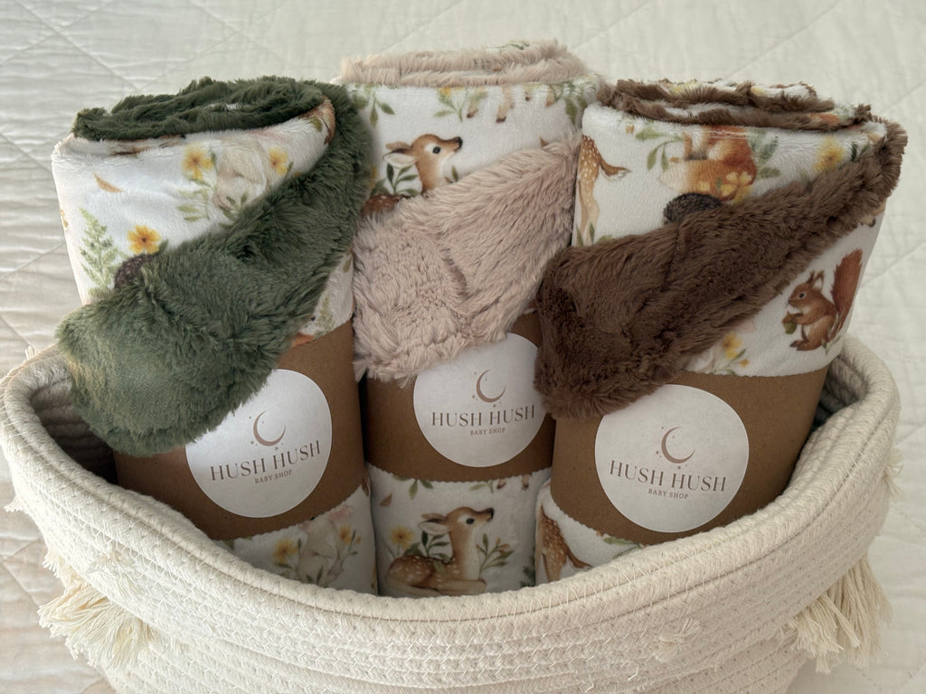 Fawn & Friends Minky stroller blanket